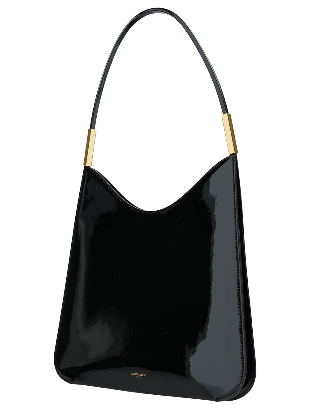 Saint Laurent Women 'Sadie' Black Hobo Bag With Saint Laurent Signature In Patent Leather Woman SAINT LAURENT