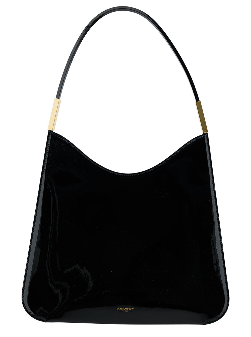 Saint Laurent Women 'Sadie' Black Hobo Bag With Saint Laurent Signature In Patent Leather Woman SAINT LAURENT