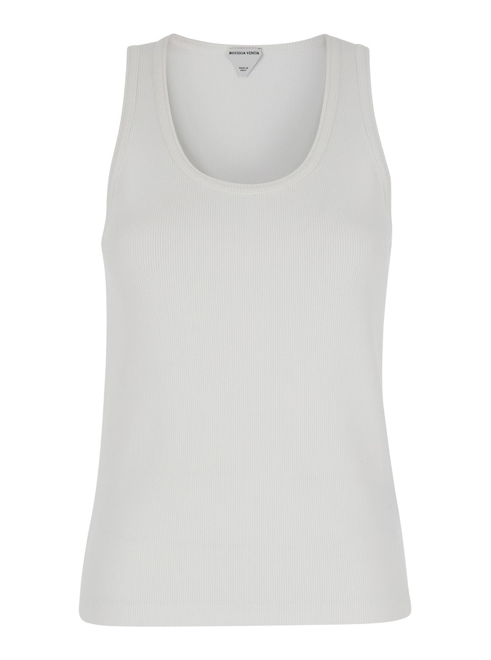 Bottega Veneta Women White Ribbed Tank Top With U Neckline In Cotton Woman Bottega Veneta BOTTEGA VENETA