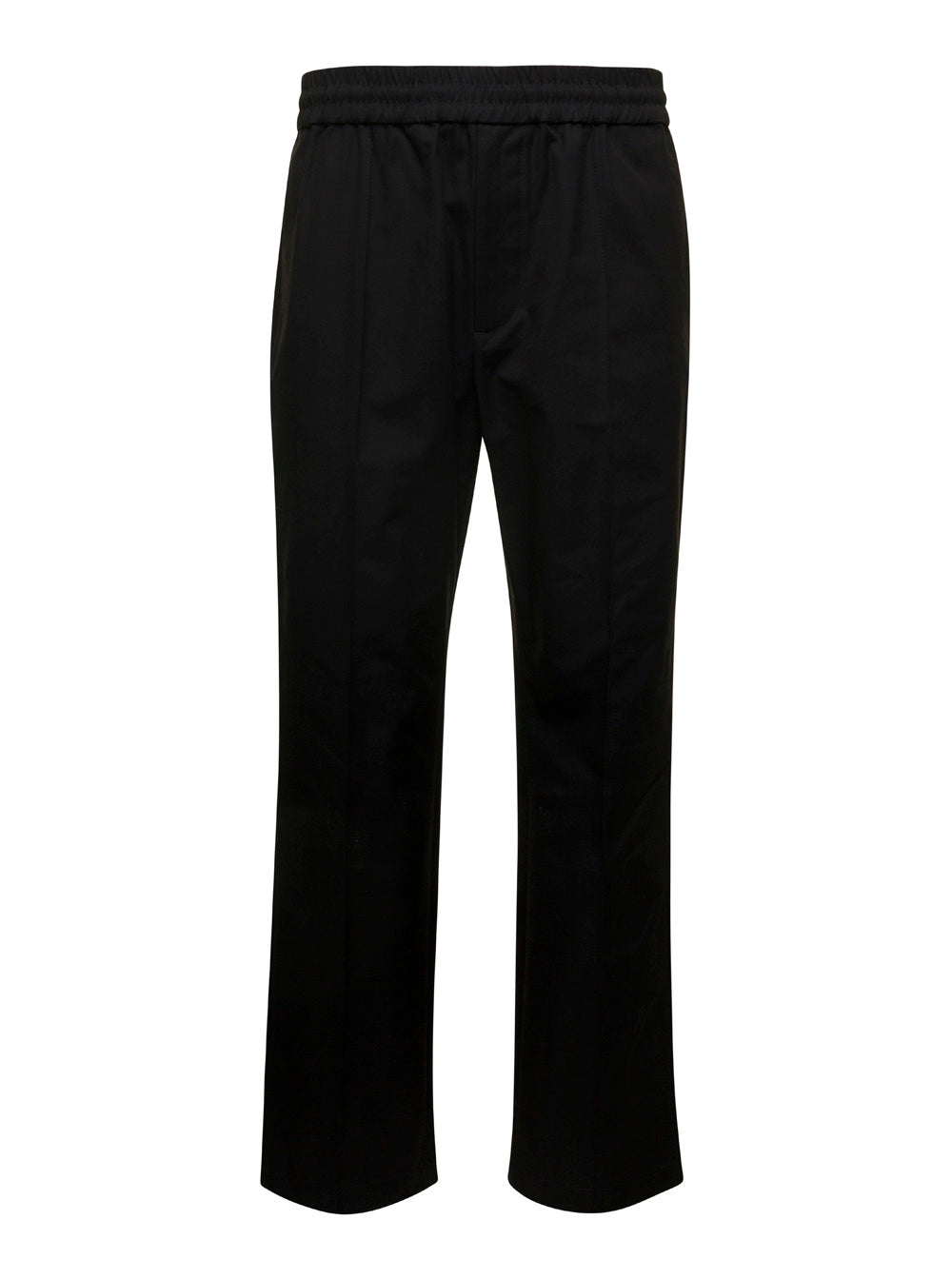 Valentino Men Black Medium Waist Straight Pants In Cotton Blend Man VALENTINO
