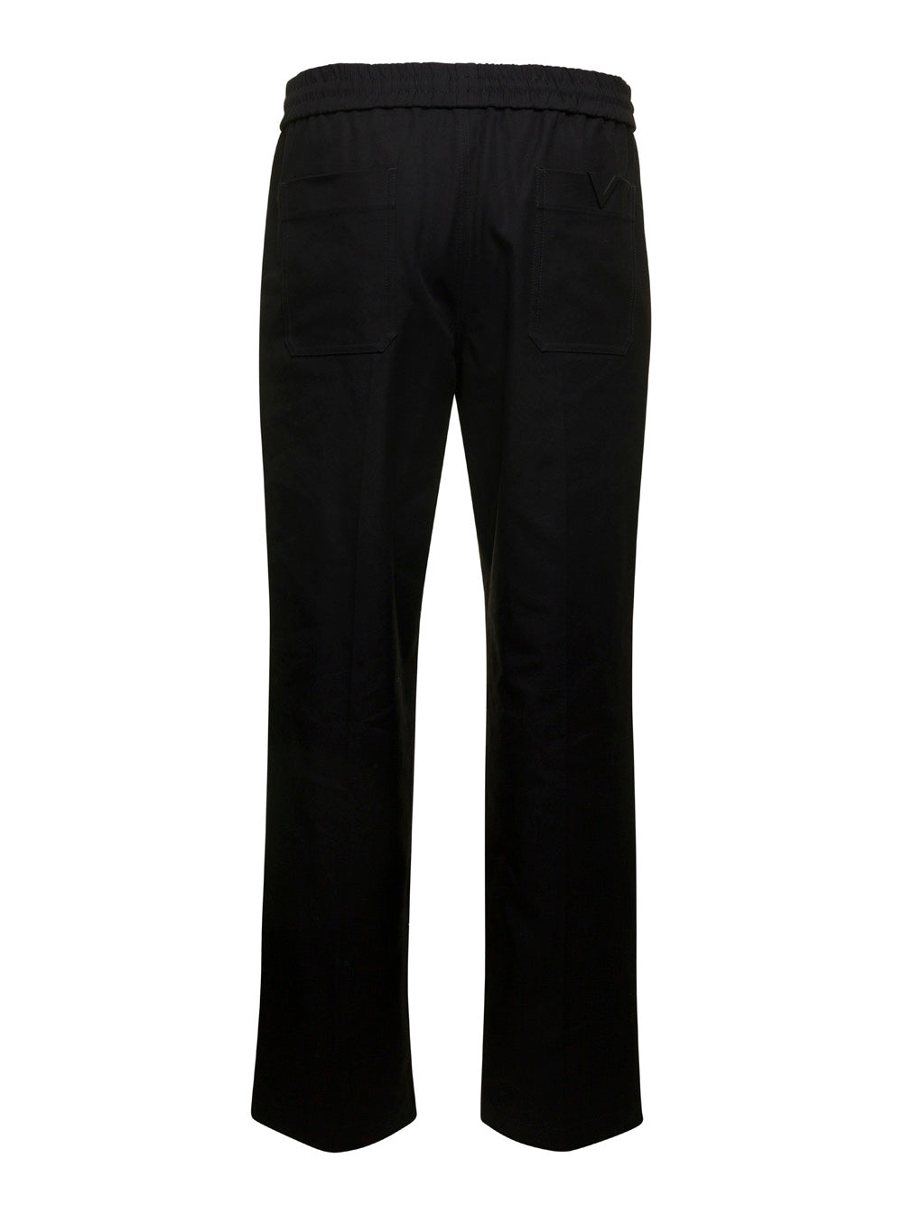 Valentino Men Black Medium Waist Straight Pants In Cotton Blend Man VALENTINO