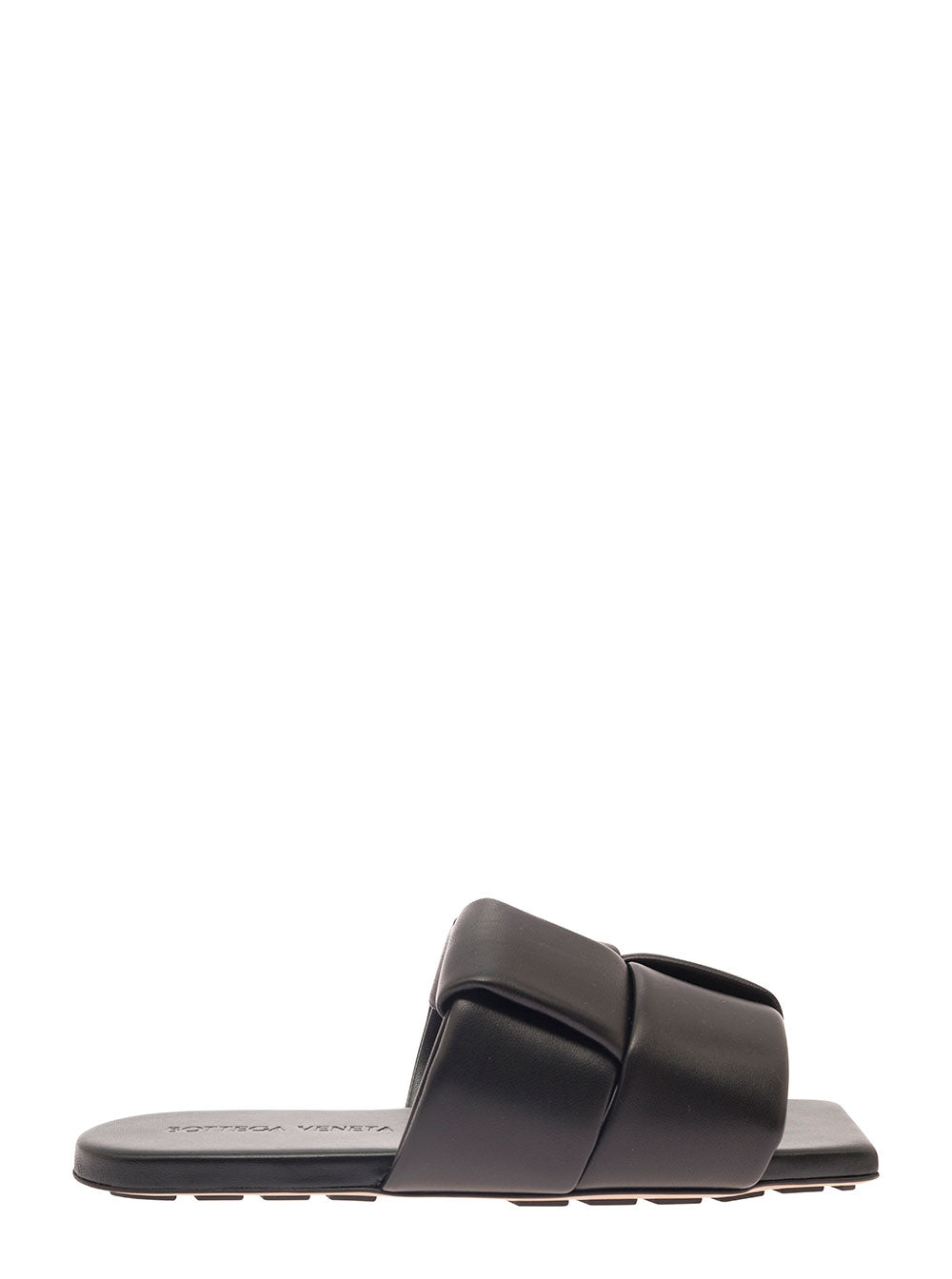 Bottega Veneta Women Black Flat Mules With Padded Intreccio Band In Leather Woman BOTTEGA VENETA