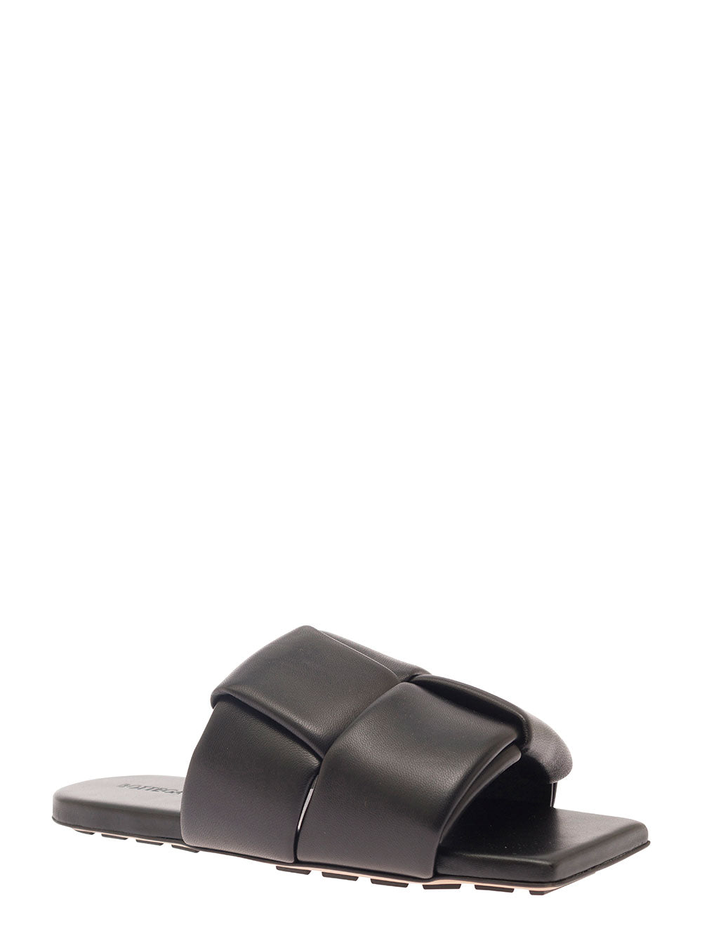 Bottega Veneta Women Black Flat Mules With Padded Intreccio Band In Leather Woman BOTTEGA VENETA