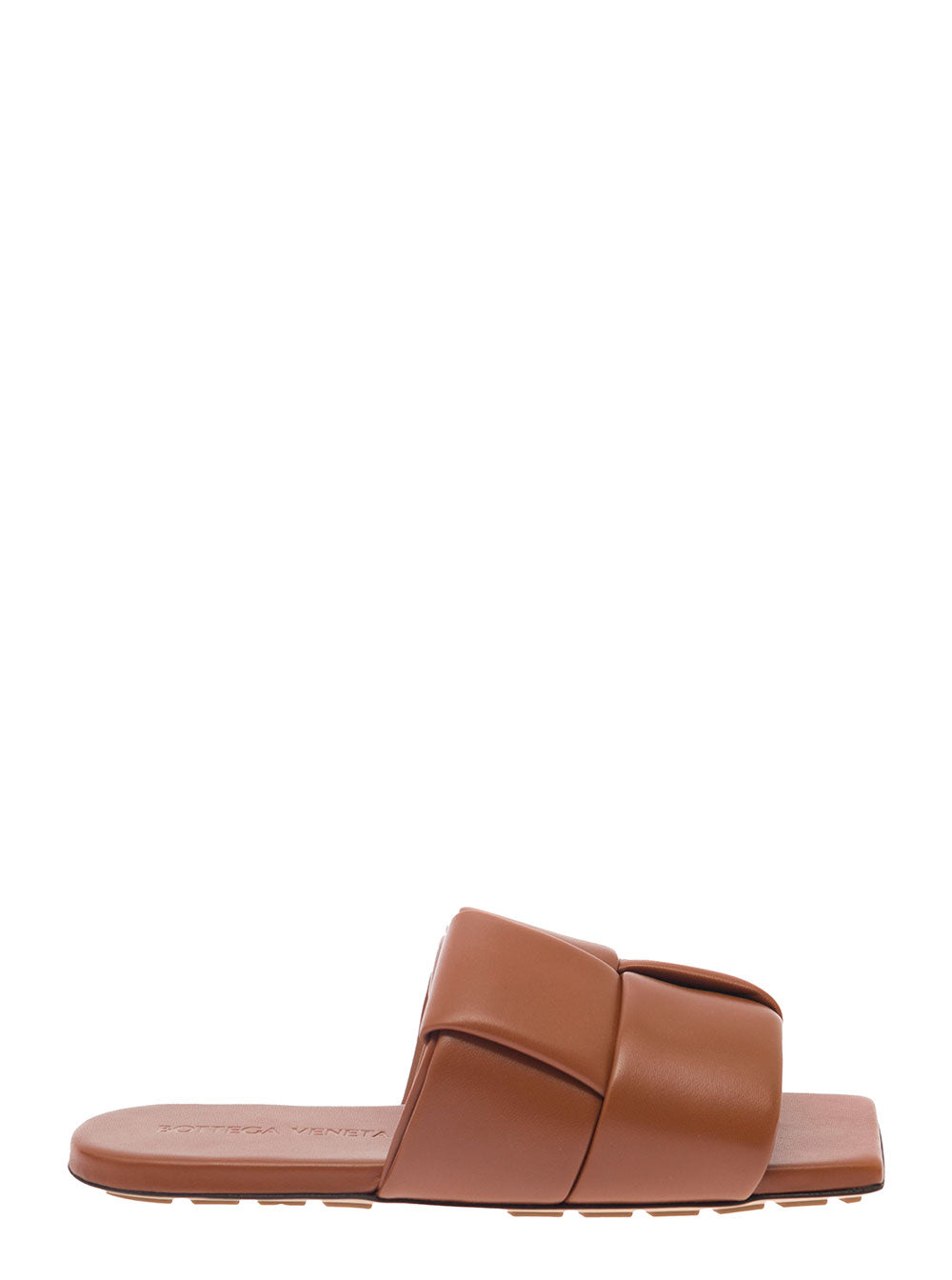 Bottega Veneta Women Brown Flat Mules With Padded Intreccio Band In Leather Woman BOTTEGA VENETA