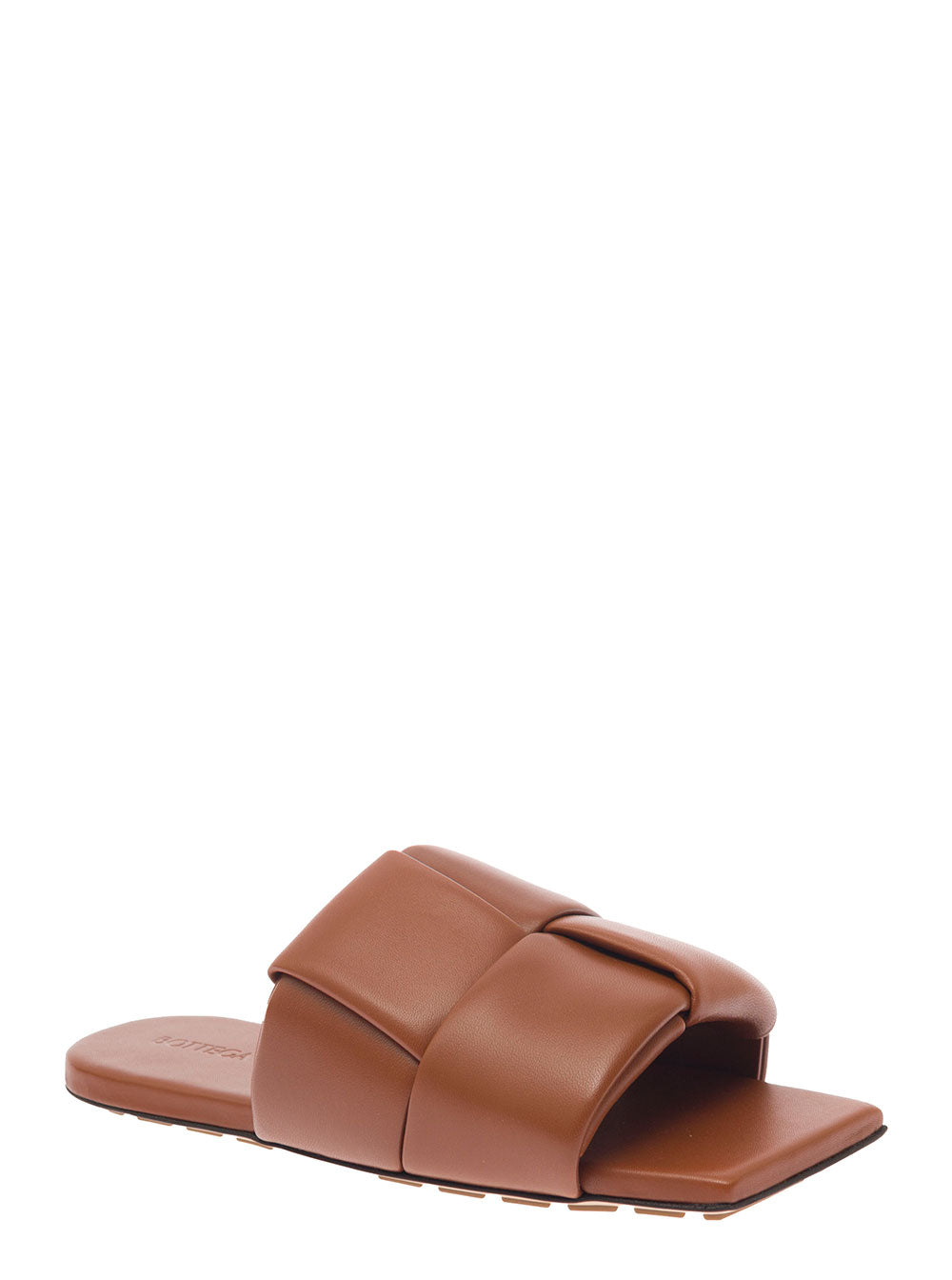Bottega Veneta Women Brown Flat Mules With Padded Intreccio Band In Leather Woman BOTTEGA VENETA