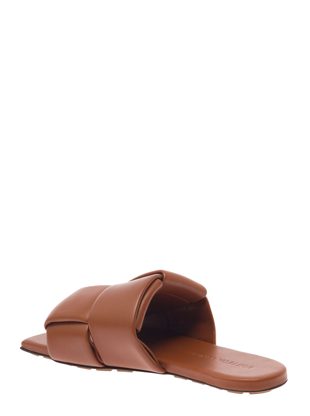 Bottega Veneta Women Brown Flat Mules With Padded Intreccio Band In Leather Woman BOTTEGA VENETA