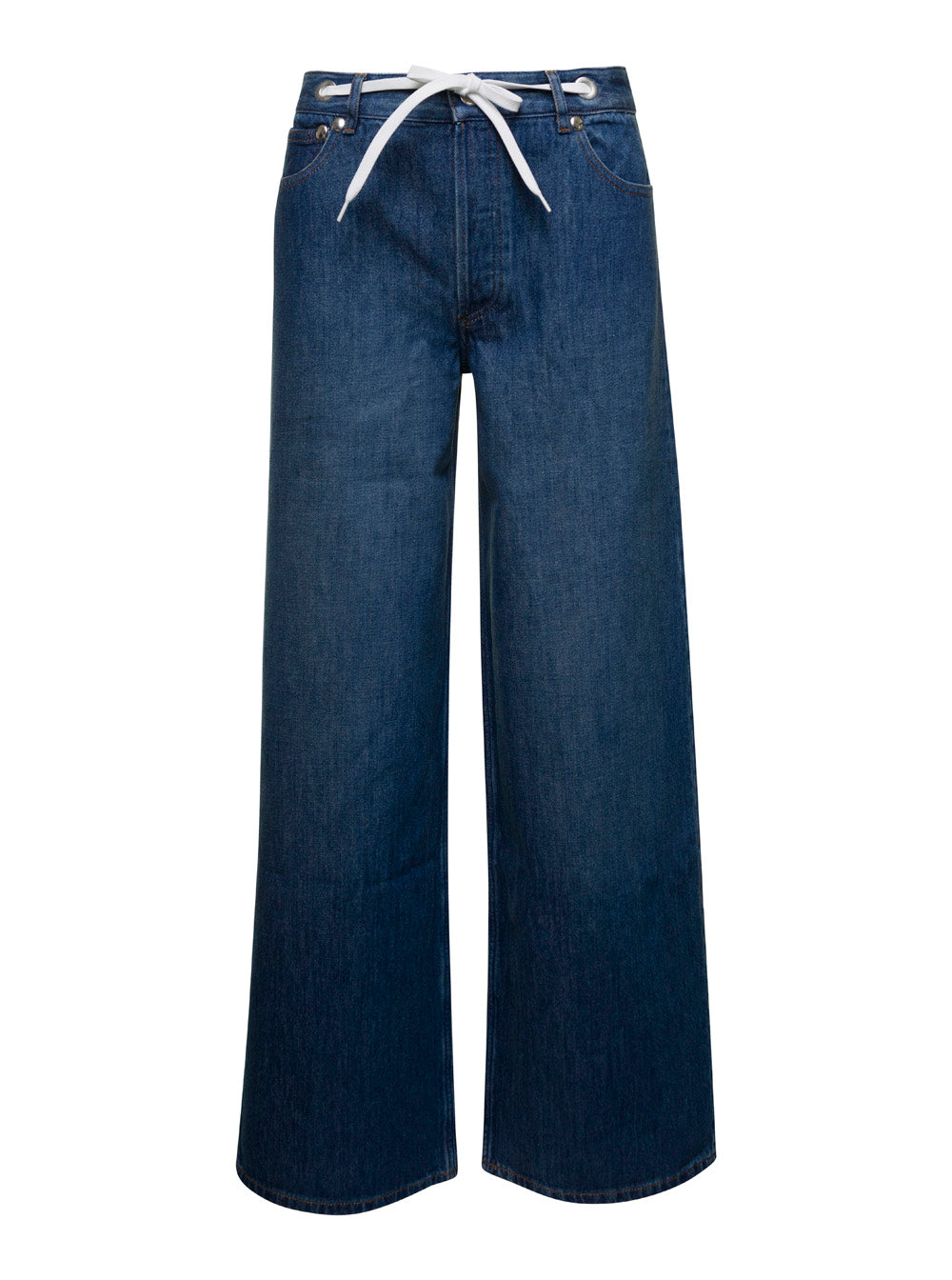 A.P.C. Women Blue Wide Leg Jeans In Denim Woman A.P.C.