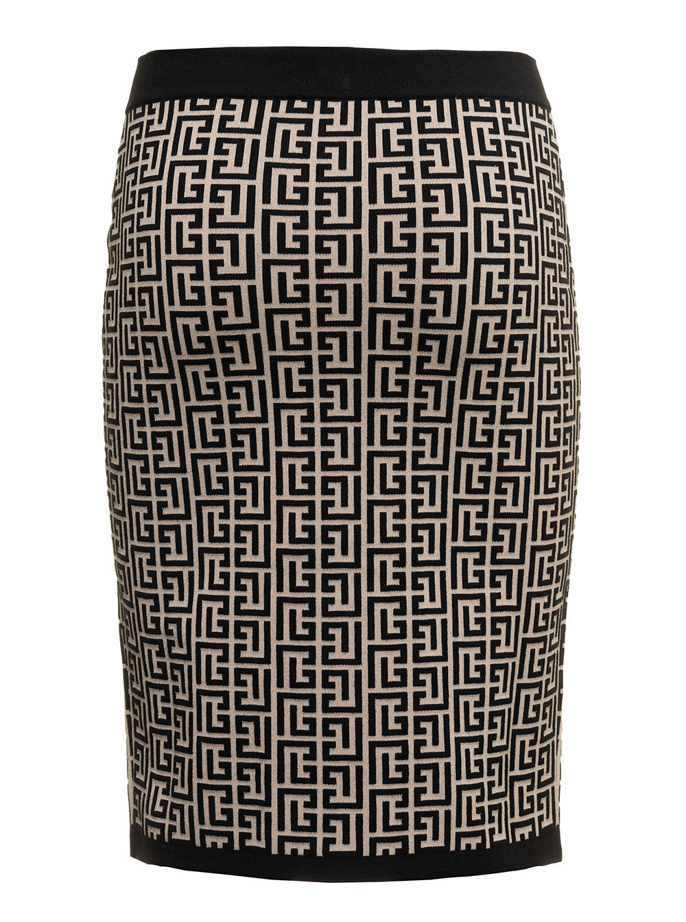 Balmain Women Balmain Woman's Monogram Wool Pencil Skirt With Zip BALMAIN