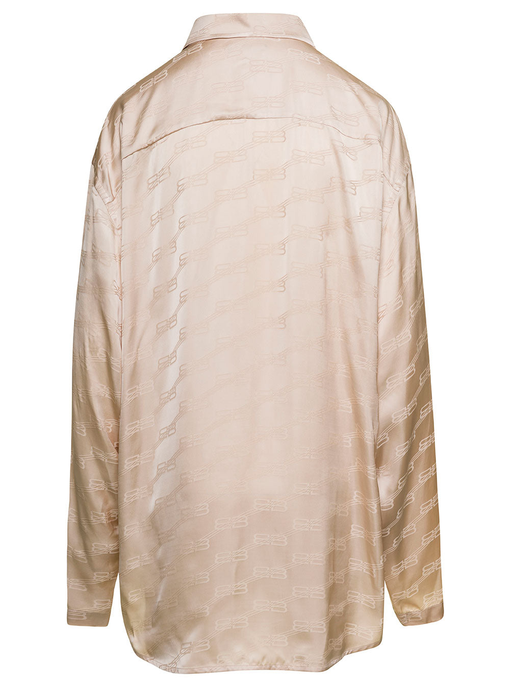 Balenciaga Women Beige Shirt With Logo Pattern In Viscose Woman BALENCIAGA