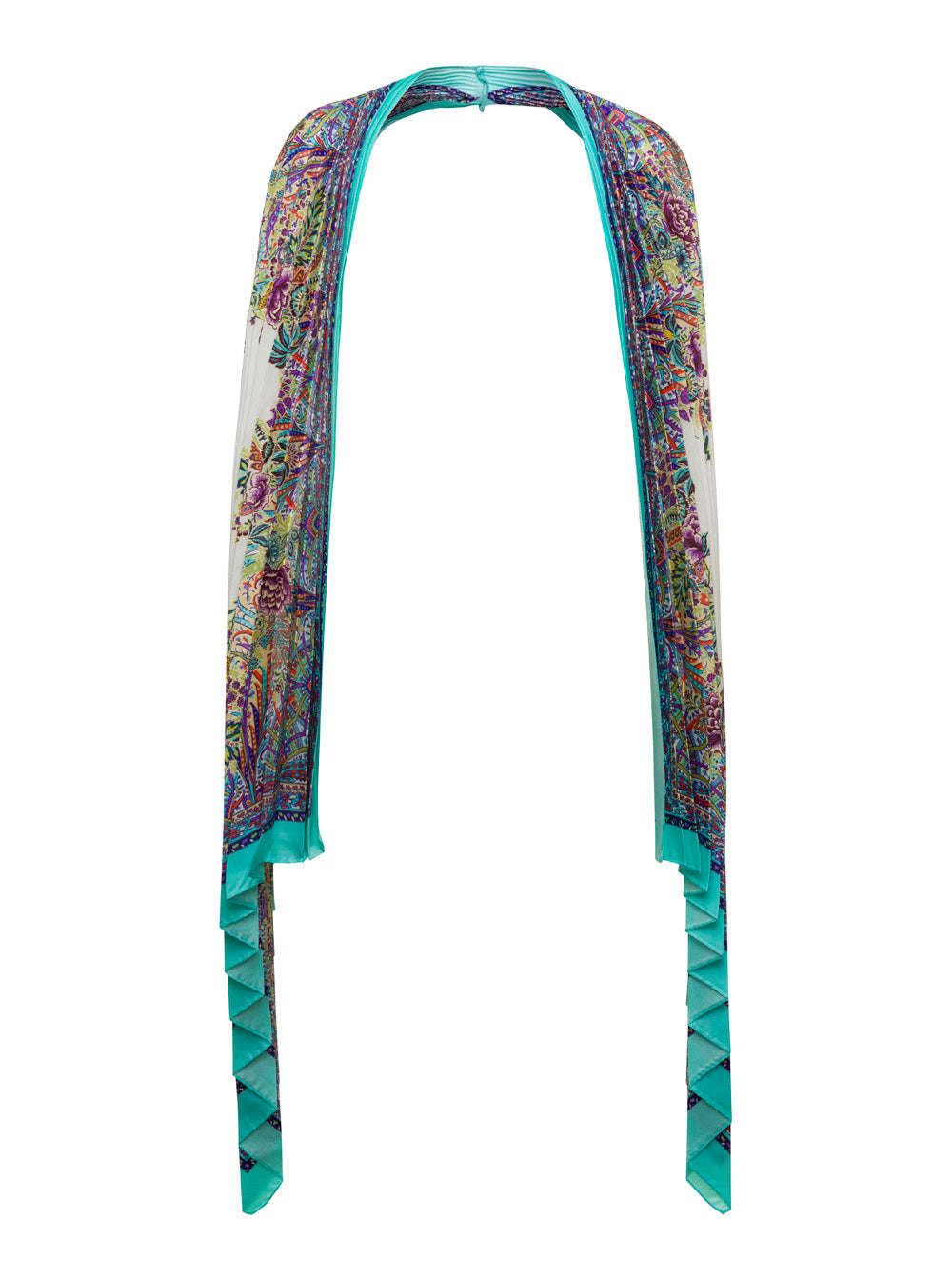 Etro Women Light Blue Pleated Shawls In Silk Woman ETRO