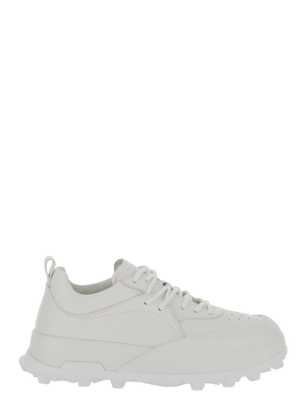 Jil Sander Men 'Orb' White Low Top Sneakers With Cleated Sole In Leather Man JIL SANDER