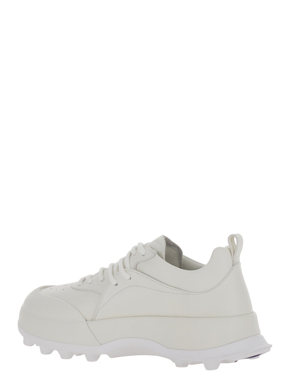 Jil Sander Men 'Orb' White Low Top Sneakers With Cleated Sole In Leather Man JIL SANDER