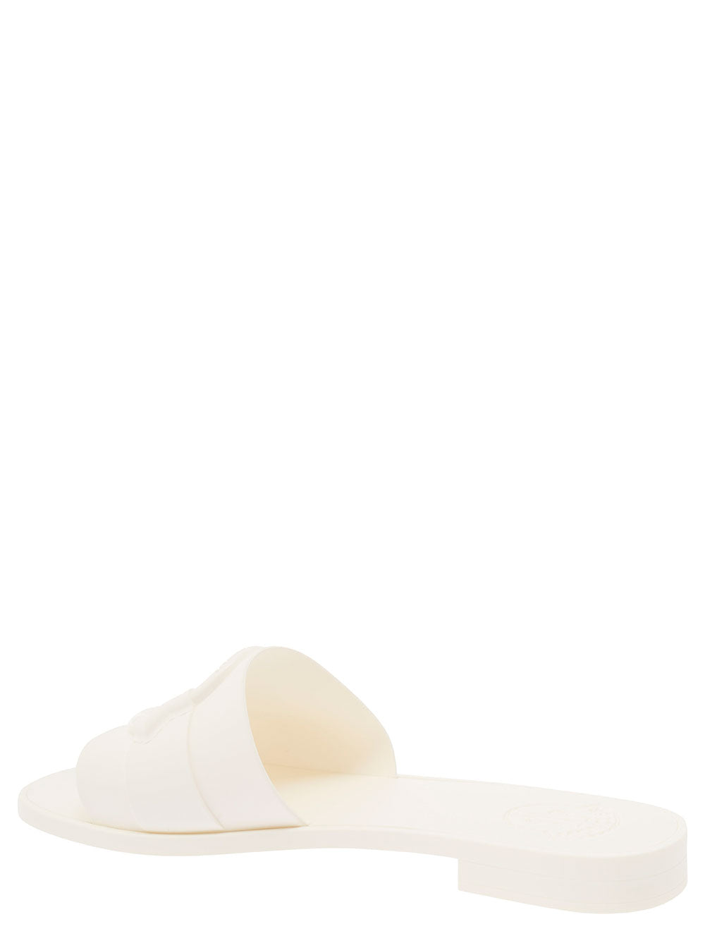 Moncler Women 'Mon' White Slide With Heel In Rubber Woman MONCLER