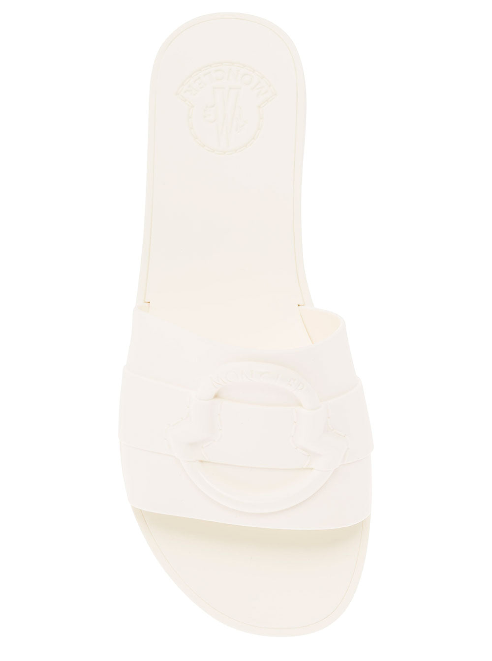 Moncler Women 'Mon' White Slide With Heel In Rubber Woman MONCLER