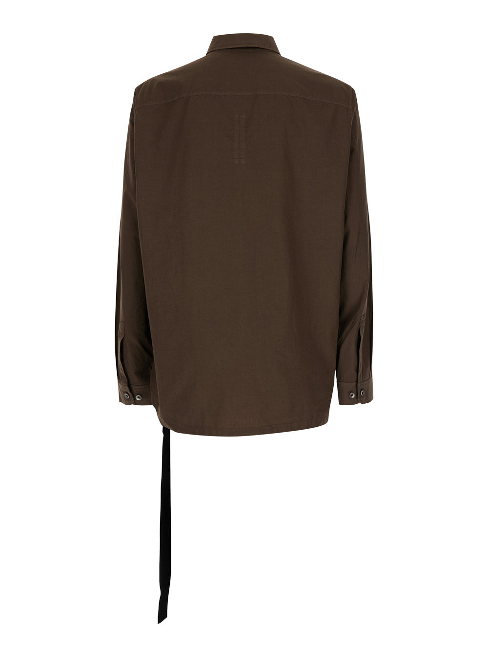Drkshdw Men Brown Shirt With Oversize Band And Buttons In Cotton Man DRKSHDW