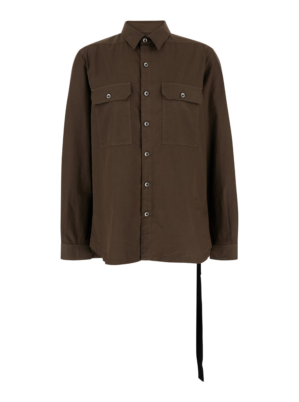 Drkshdw Men Brown Shirt With Oversize Band And Buttons In Cotton Man DRKSHDW