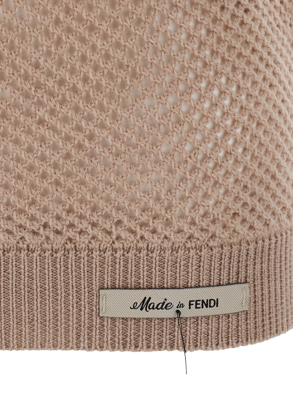 Fendi Men Beige Open Knit Work Sweater In Wool Man FENDI