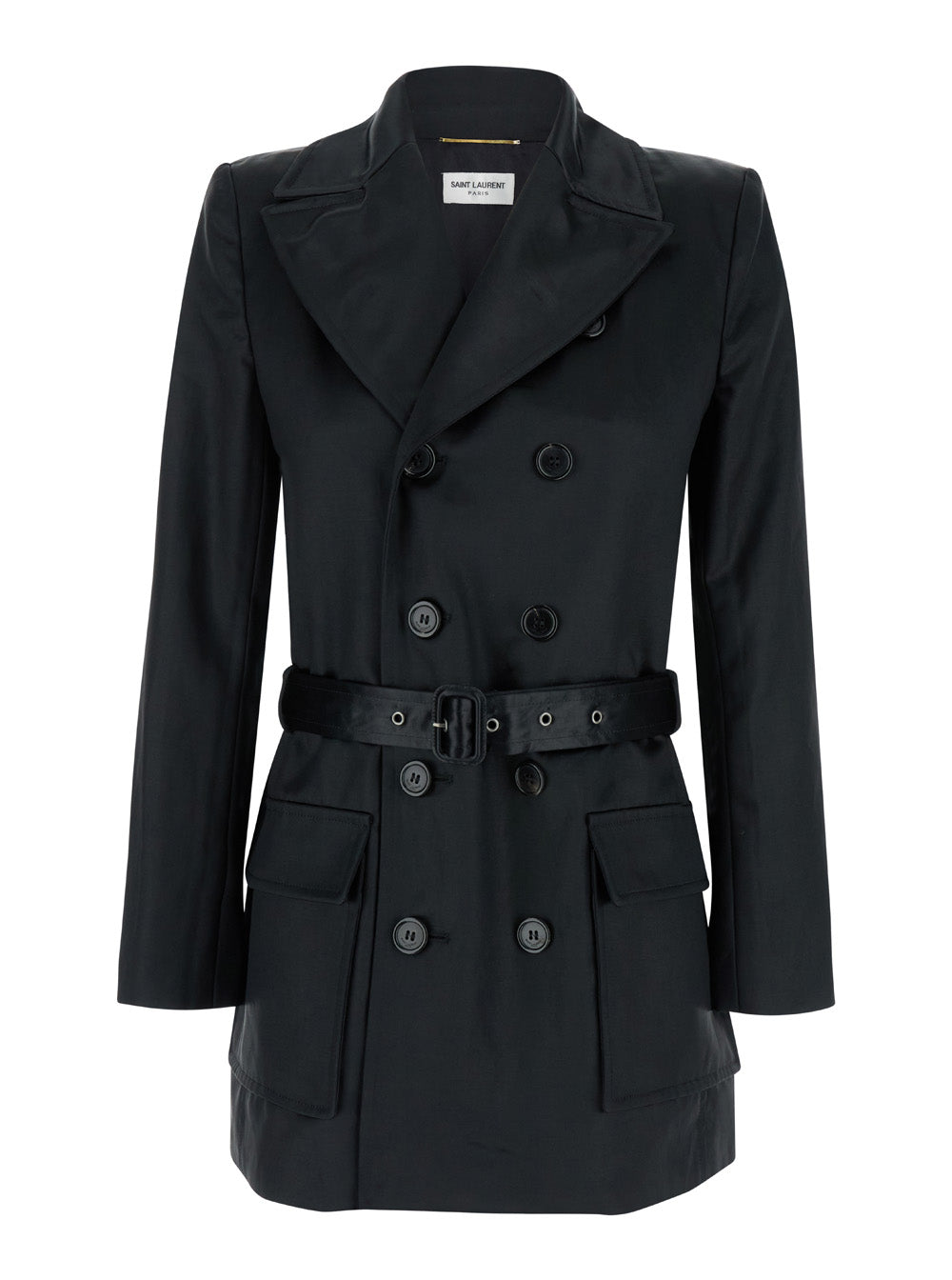 Saint Laurent Women Black Double-Breasted Jacket In Cotton Woman SAINT LAURENT