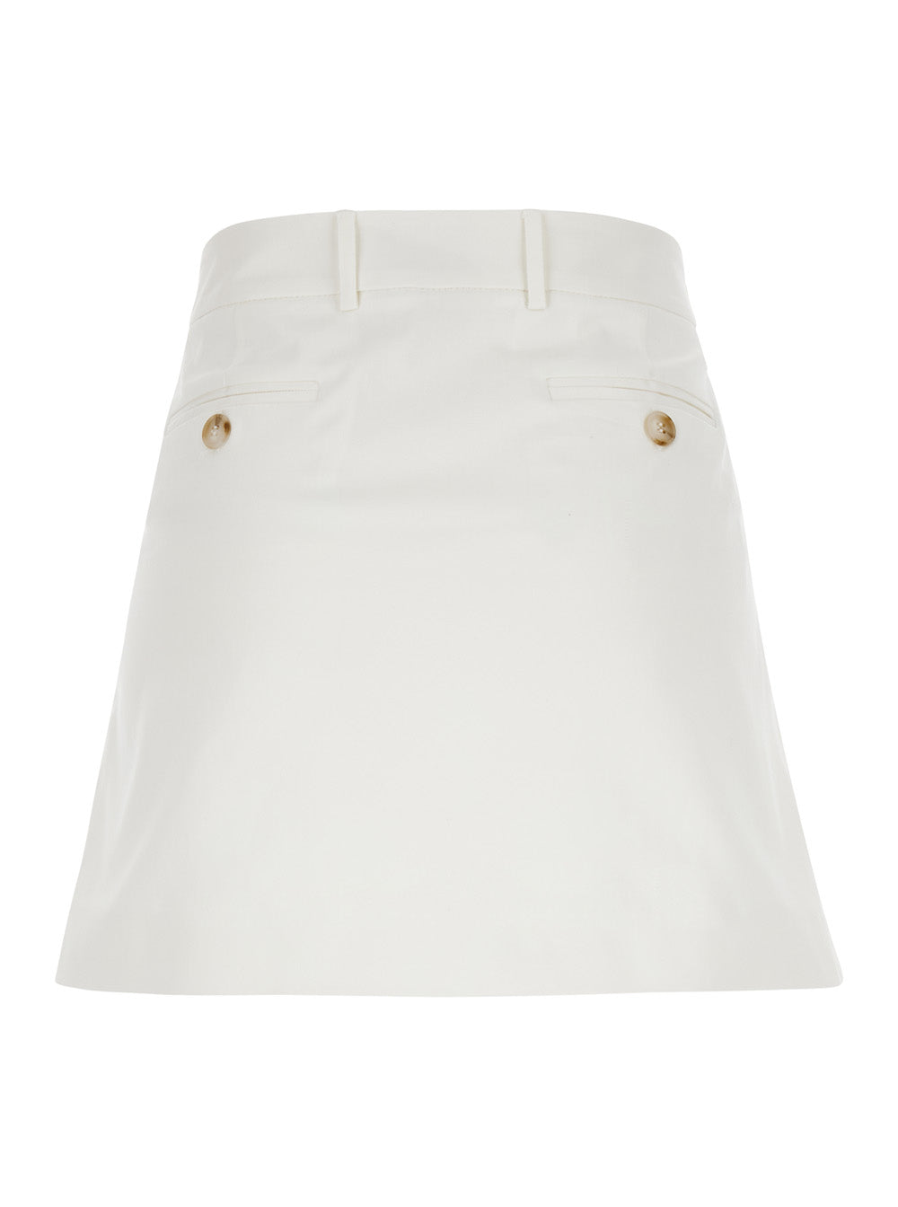 Leplain Women White Mini Pleated Skirt With Belt Loops In Fabric Woman LEPLAIN