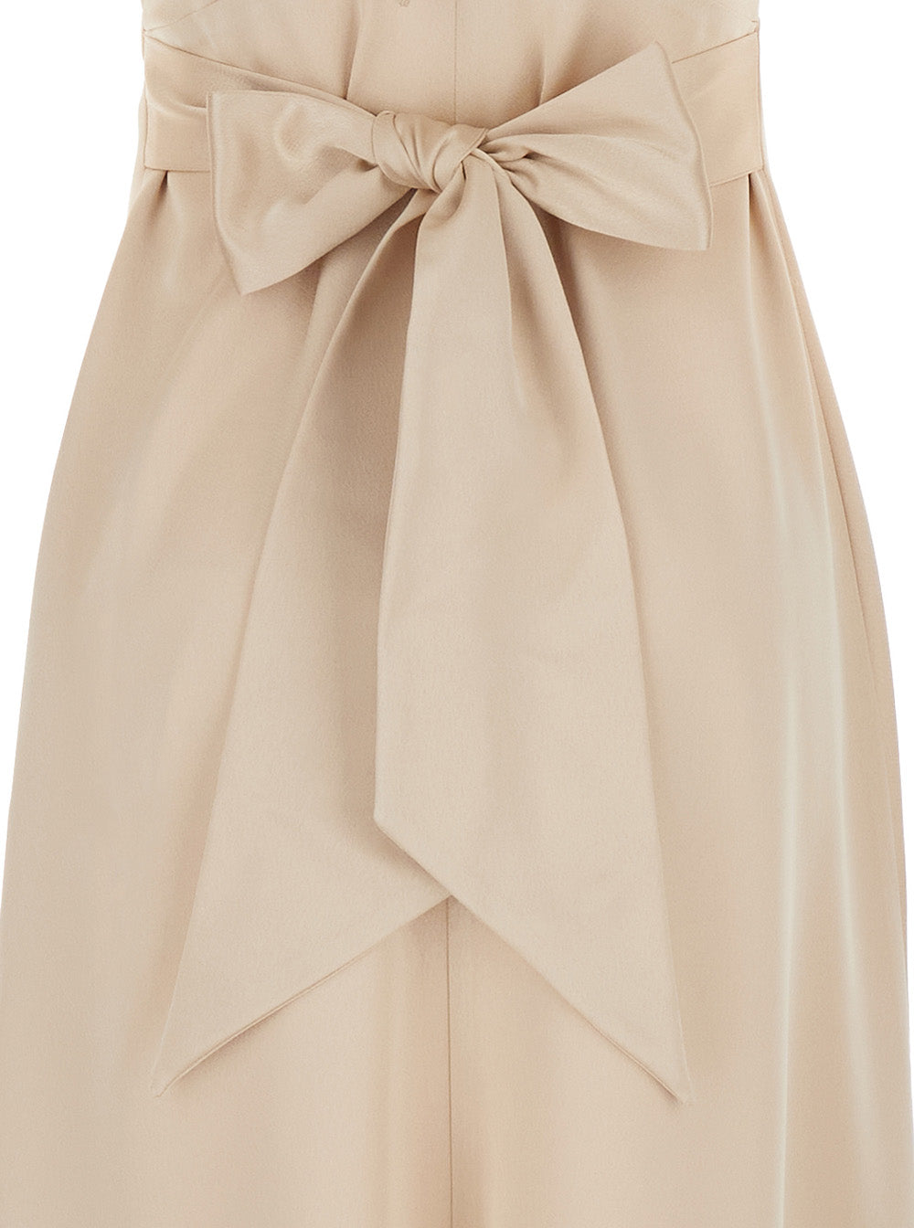 Leplain Women Long Beige Dress With Bow At The Back In Fabric Woman LEPLAIN