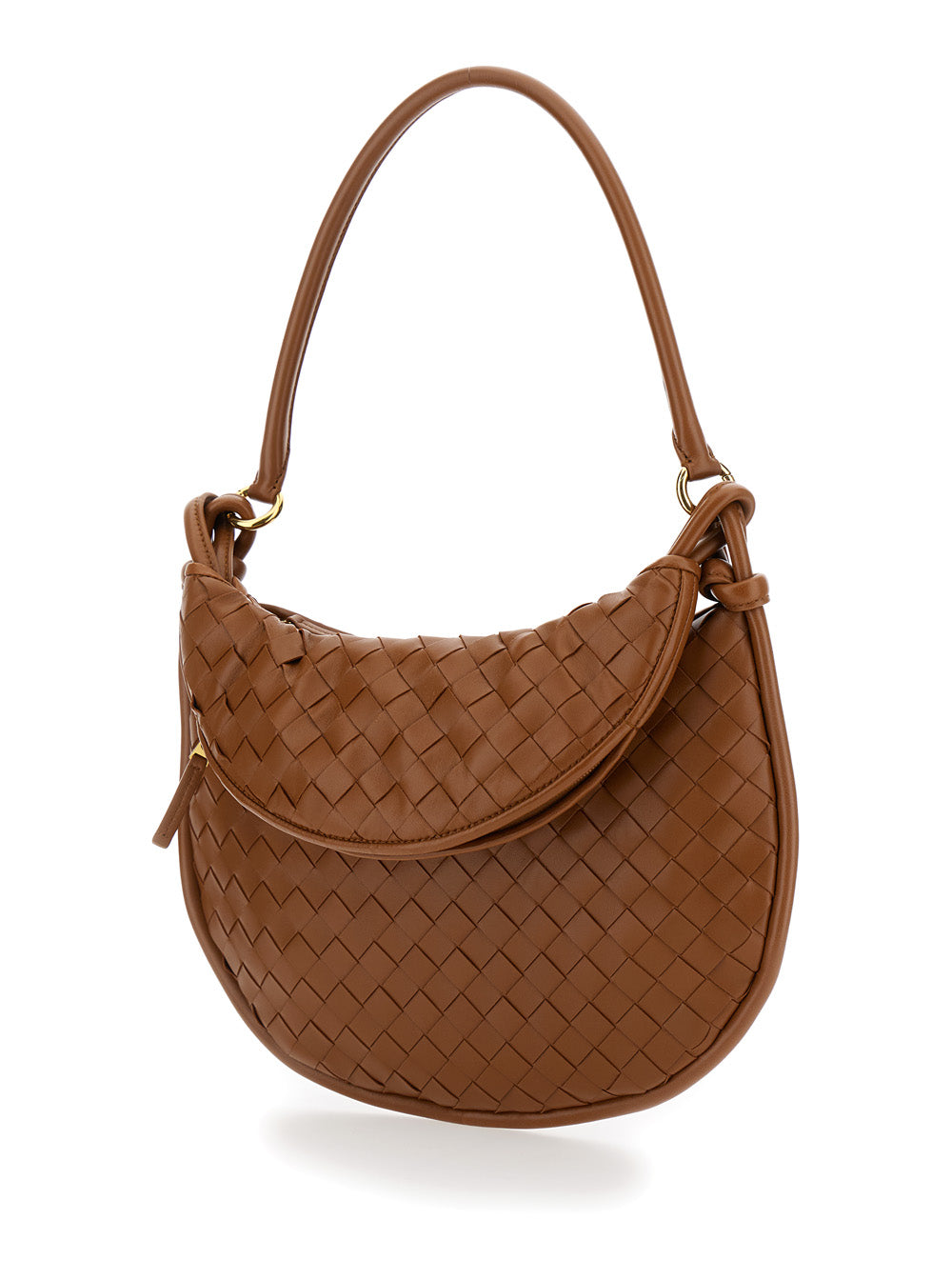 Bottega Veneta Women 'Gemelli Medium' Light Brown Hobo Shoulder Bag With Intrecciato Motif In Leather Woman BOTTEGA VENETA