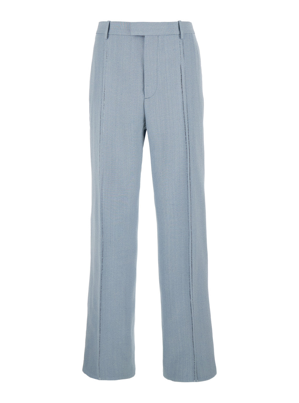 Bottega Veneta Men Light Blue Tailored Pants In Silk Blend Man BOTTEGA VENETA