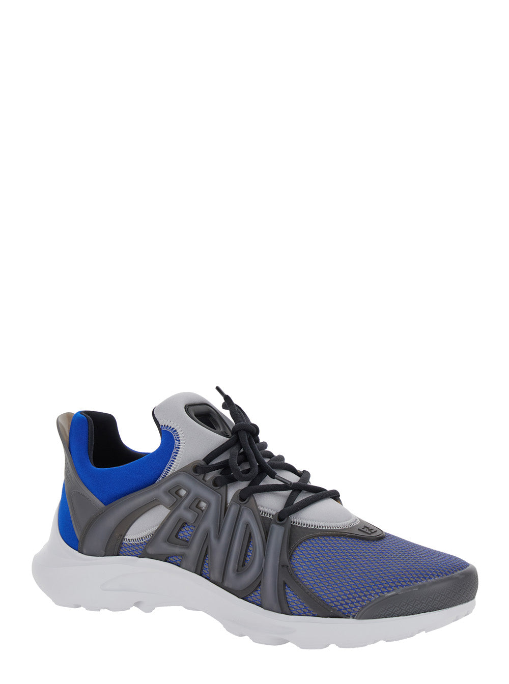 Fendi Men 'Fendi Tag' Blue Sneakers With Logo In Techno Mesh Man FENDI