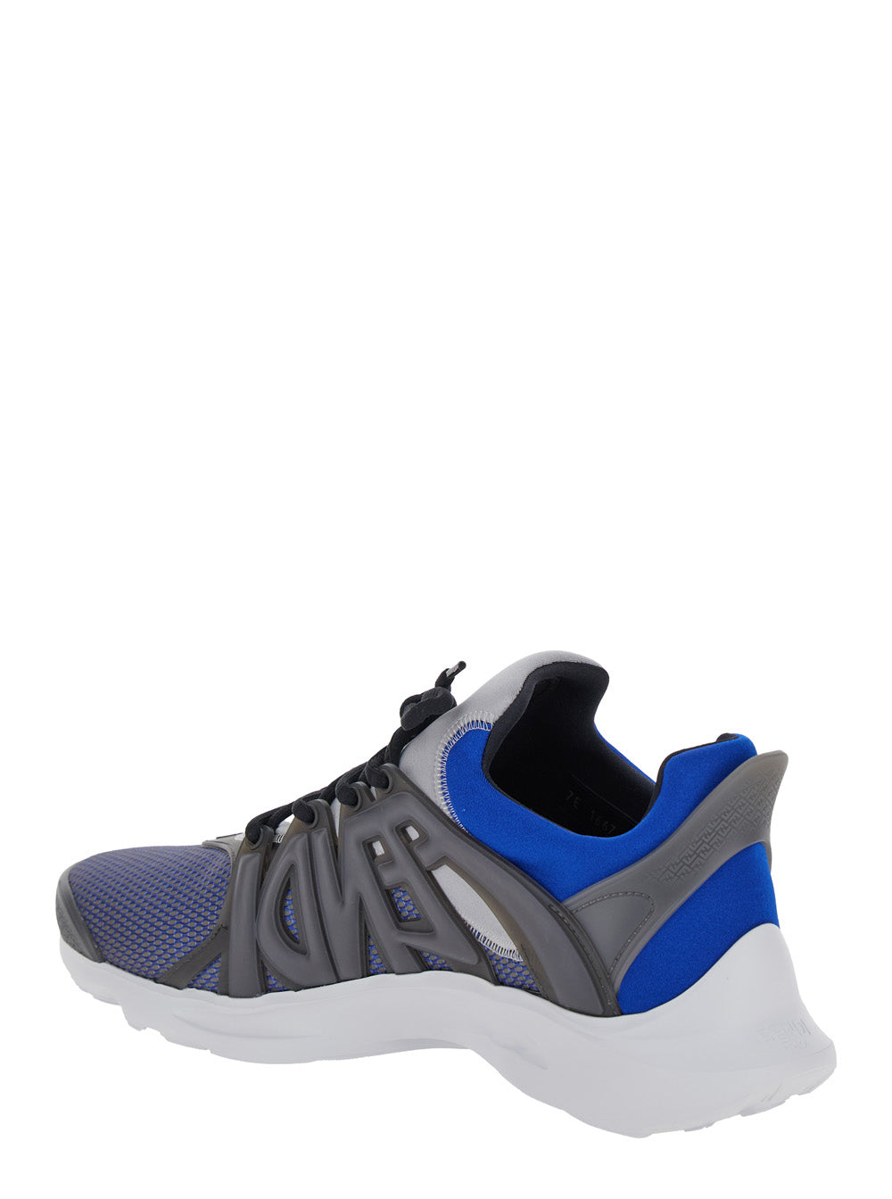 Fendi Men 'Fendi Tag' Blue Sneakers With Logo In Techno Mesh Man FENDI