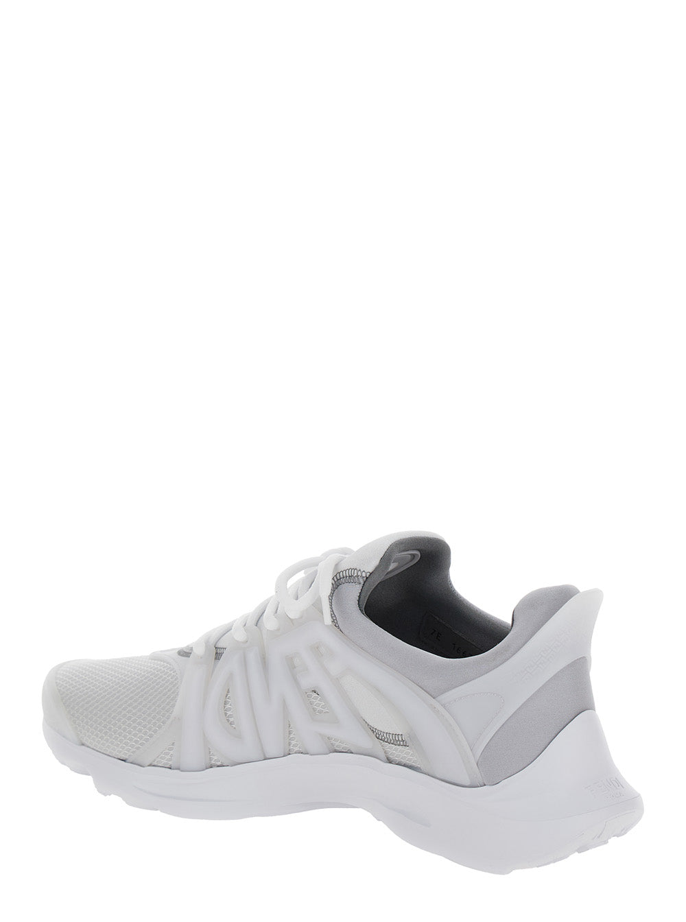 Fendi Men 'Fendi Tag' Grey Sneakers With Logo In Techno Mesh Man FENDI
