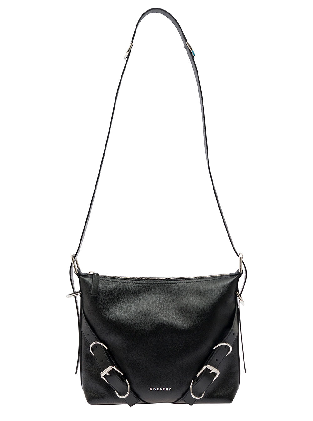 Givenchy Men 'Voyou' White Crossbody Bag With Logo And Buckle Detail In Leather Man GIVENCHY