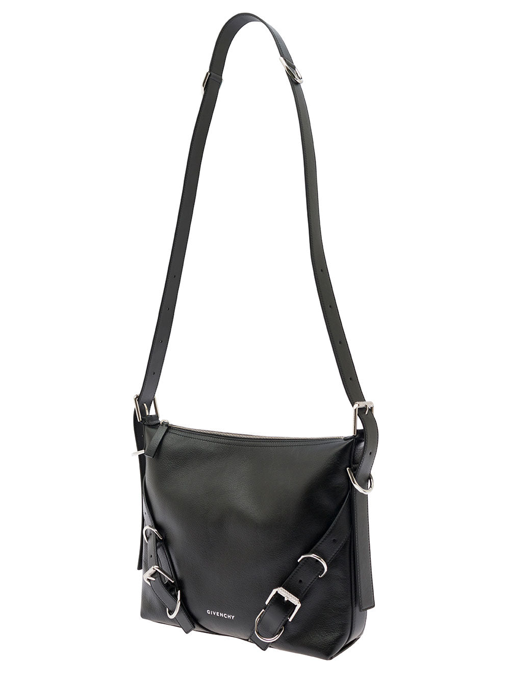 Givenchy Men 'Voyou' White Crossbody Bag With Logo And Buckle Detail In Leather Man GIVENCHY