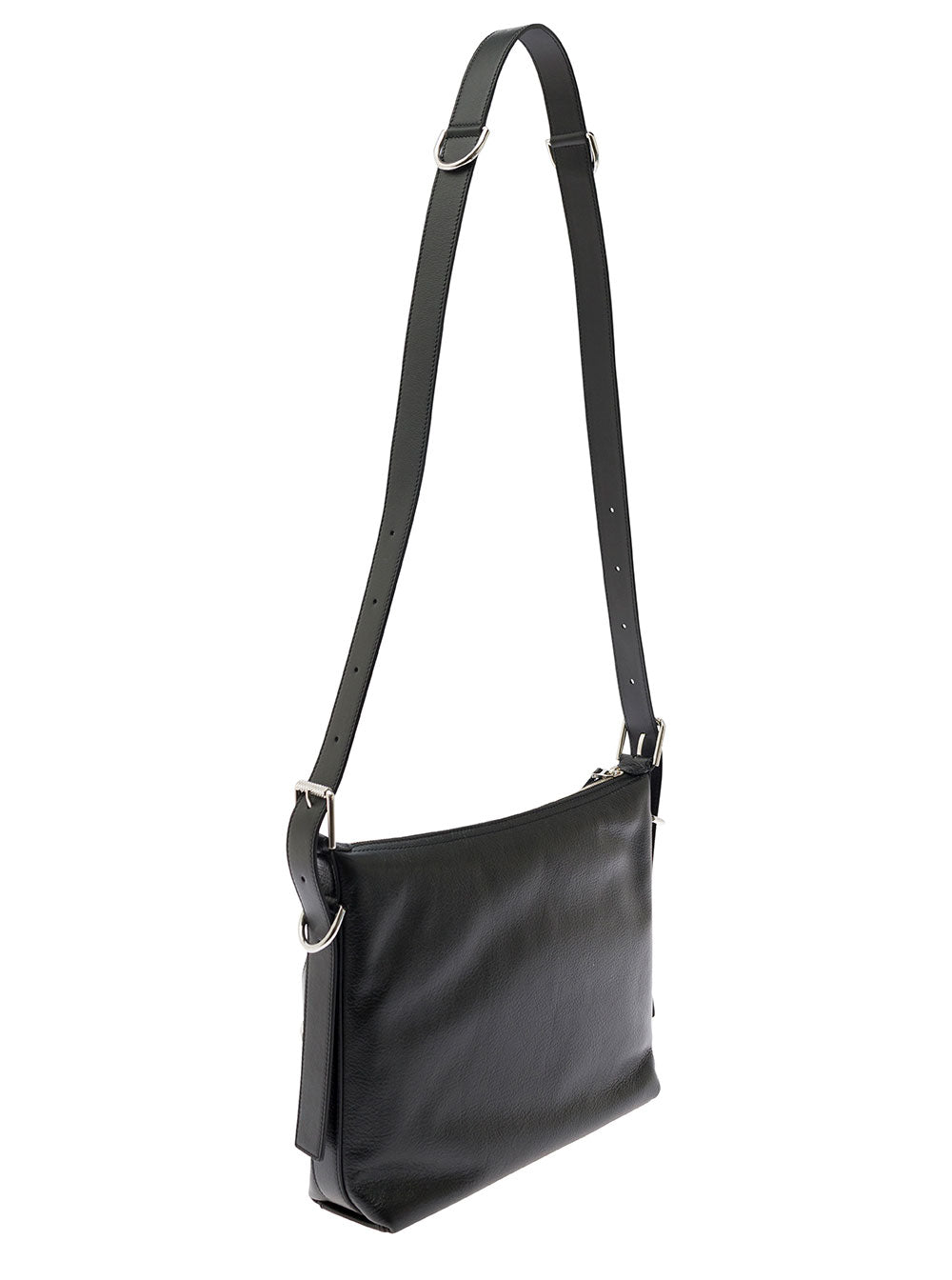 Givenchy Men 'Voyou' White Crossbody Bag With Logo And Buckle Detail In Leather Man GIVENCHY