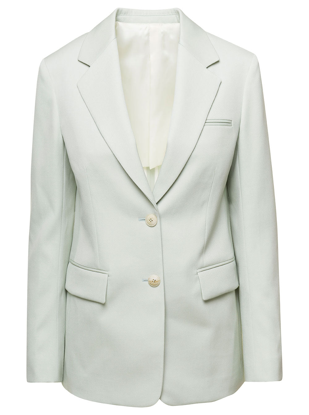 Lanvin Women Light Green Mono-Breasted Blazer With Pockets In Wool Woman LANVIN