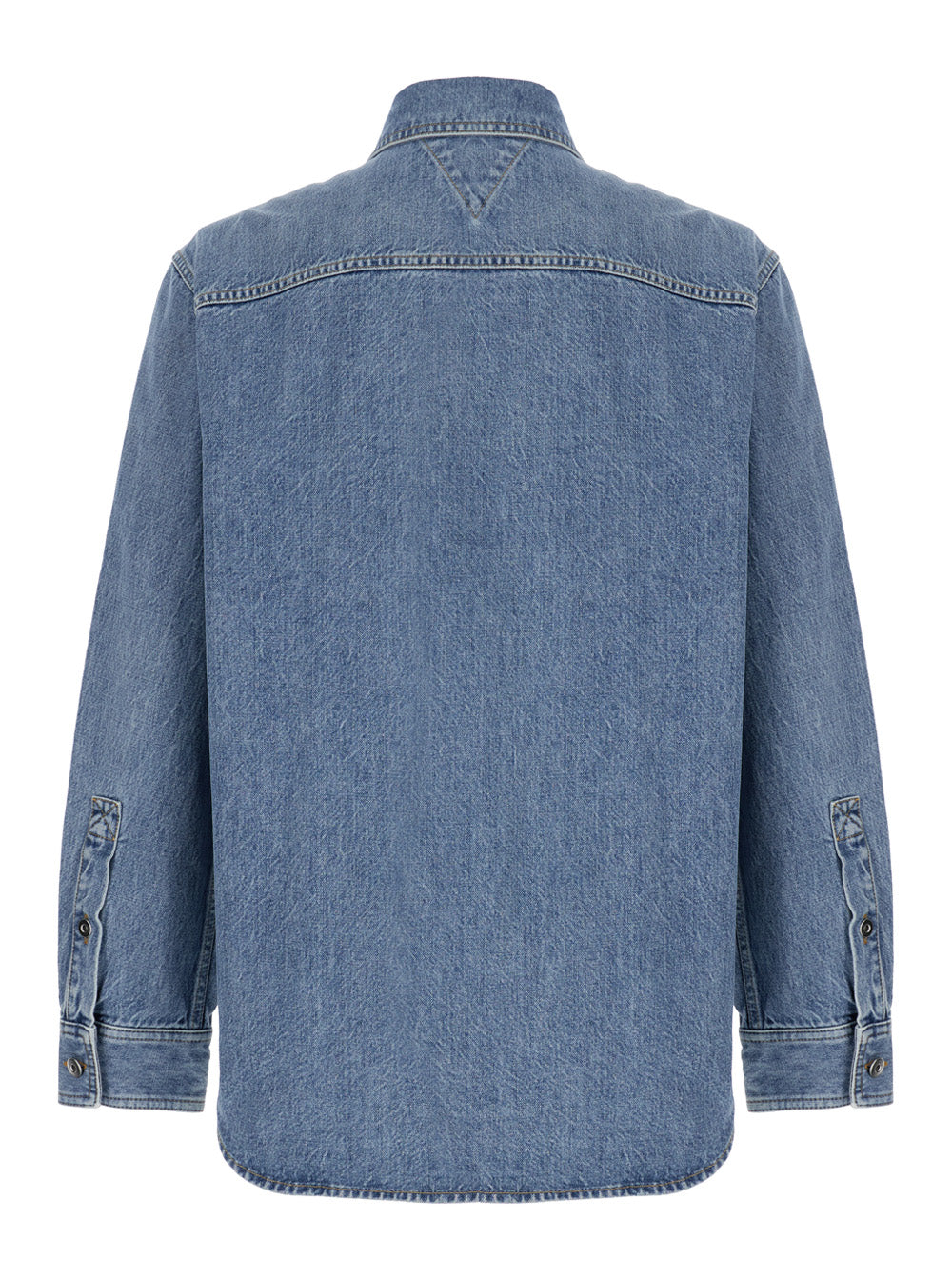 Bottega Veneta Men Light Blue Oversized Shirt With Patch Pocket In Cotton Denim Man BOTTEGA VENETA