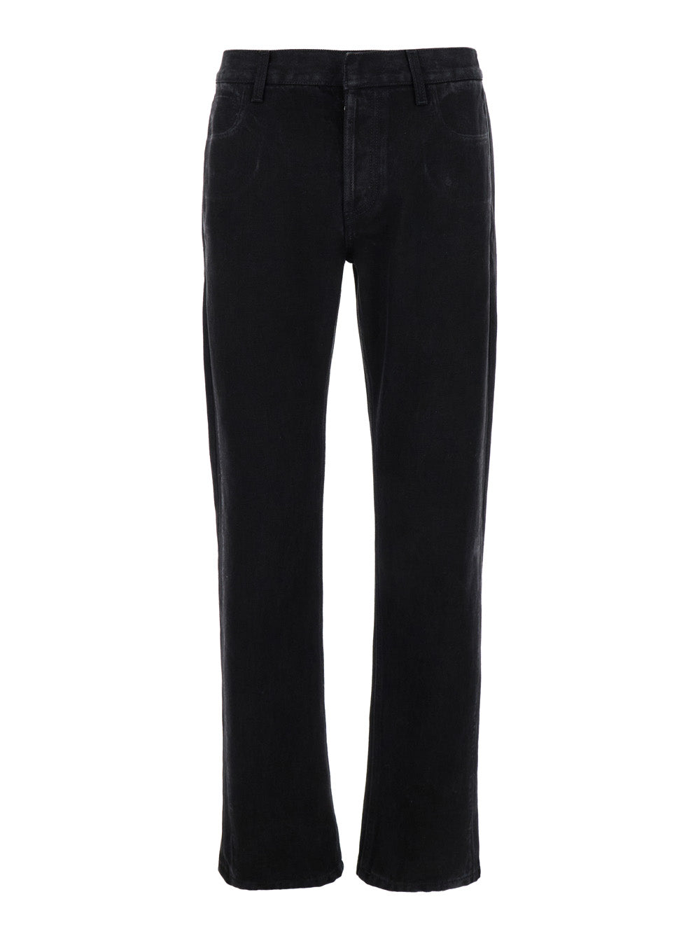 Alexander Mcqueen Men Black Jeans With Logo Patch On The Rear And Worn Out Effect In Denim Man ALEXANDER MCQUEEN