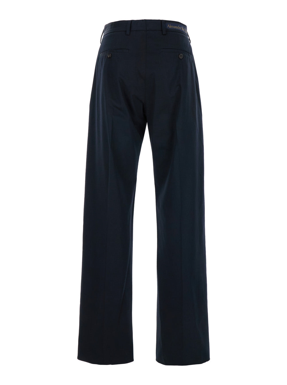 Alexander Mcqueen Men Blue Straight Tailored Pants In Cotton Man ALEXANDER MCQUEEN
