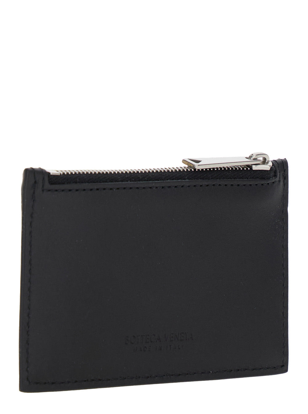 Bottega Veneta Men Black Card-Holder With Intreccio Motif In Leather Man BOTTEGA VENETA