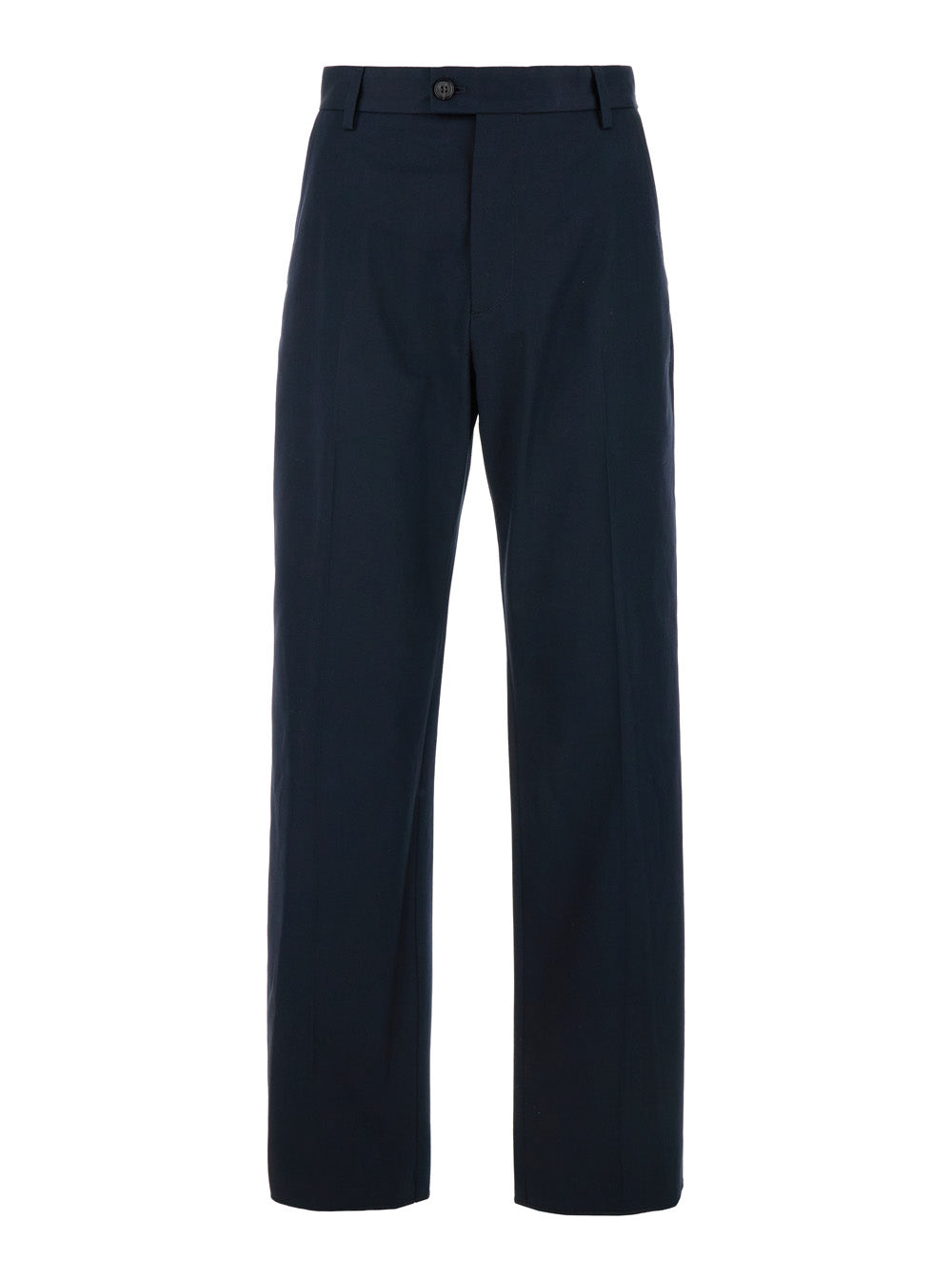 Alexander Mcqueen Men Blue Straight Tailored Pants In Cotton Man ALEXANDER MCQUEEN