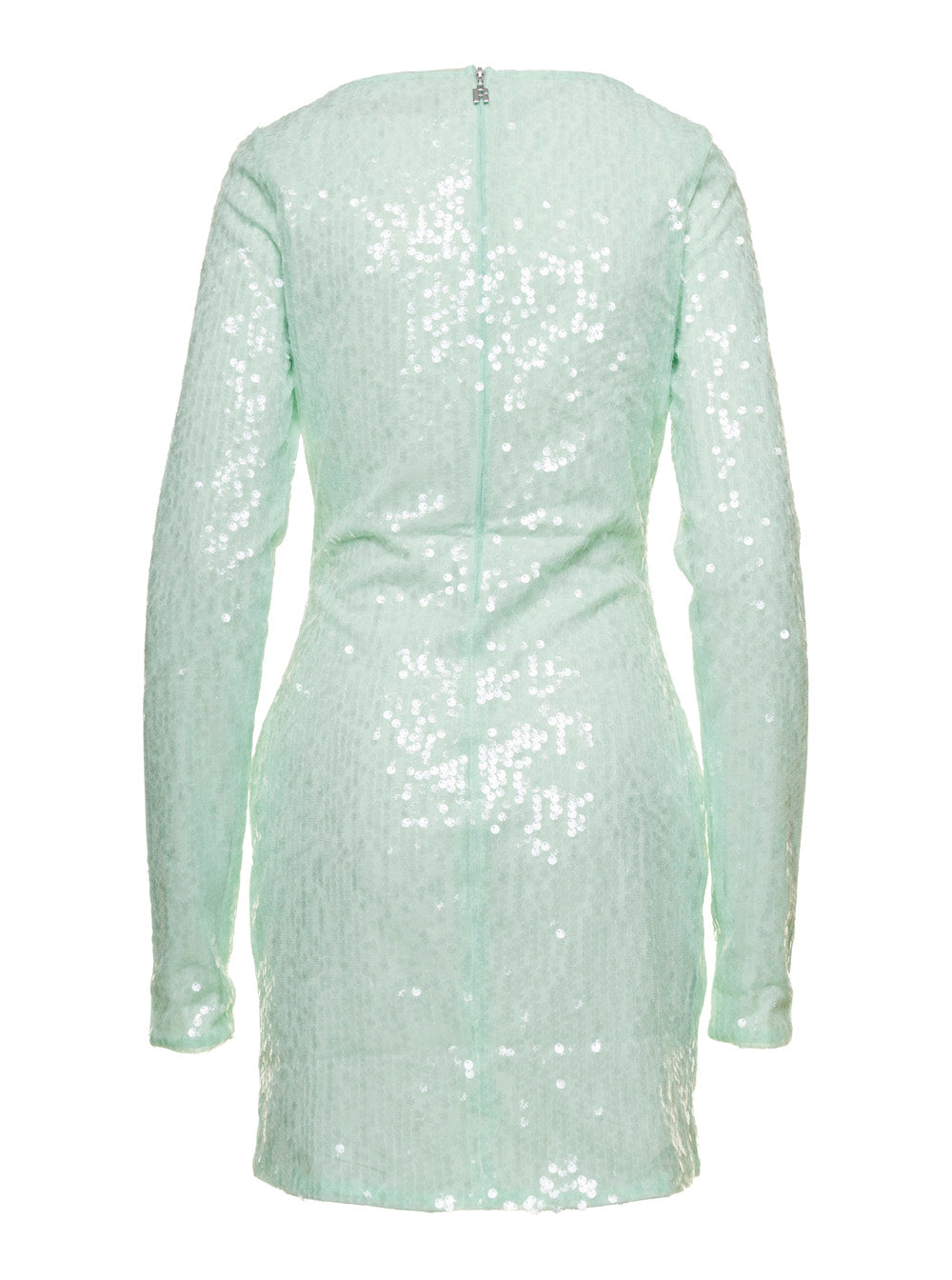 Rotate Women Mini Green Dress With All-Over Sequins In Recycled Fabric Woman ROTATE