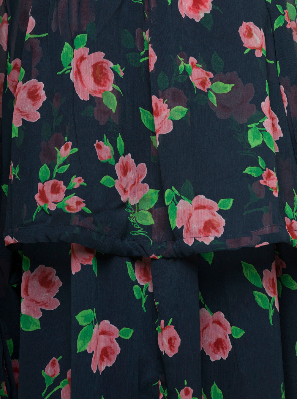 Rotate Women Maxi Multicolor Dress With All-Over Roses Print In Chiffon Woman ROTATE