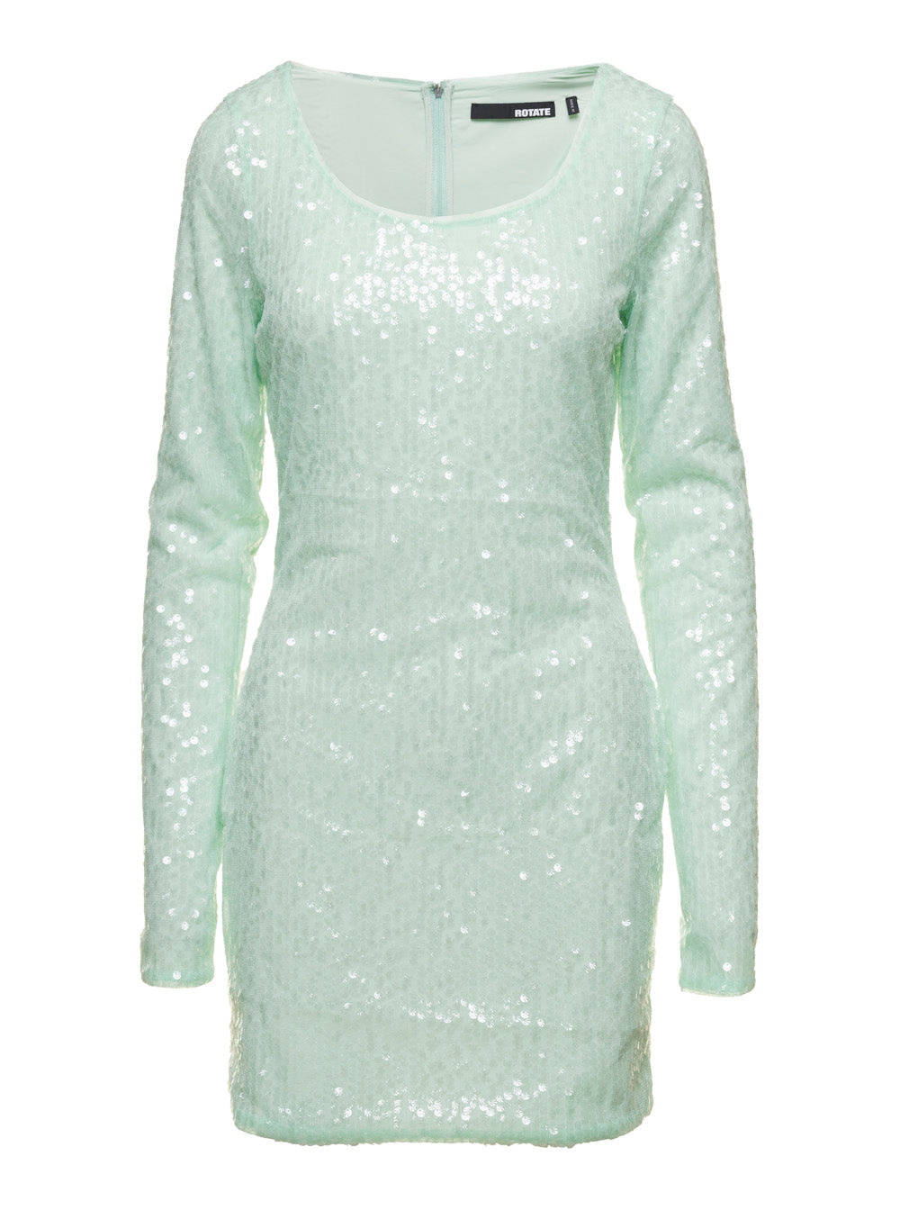 Rotate Women Mini Green Dress With All-Over Sequins In Recycled Fabric Woman ROTATE