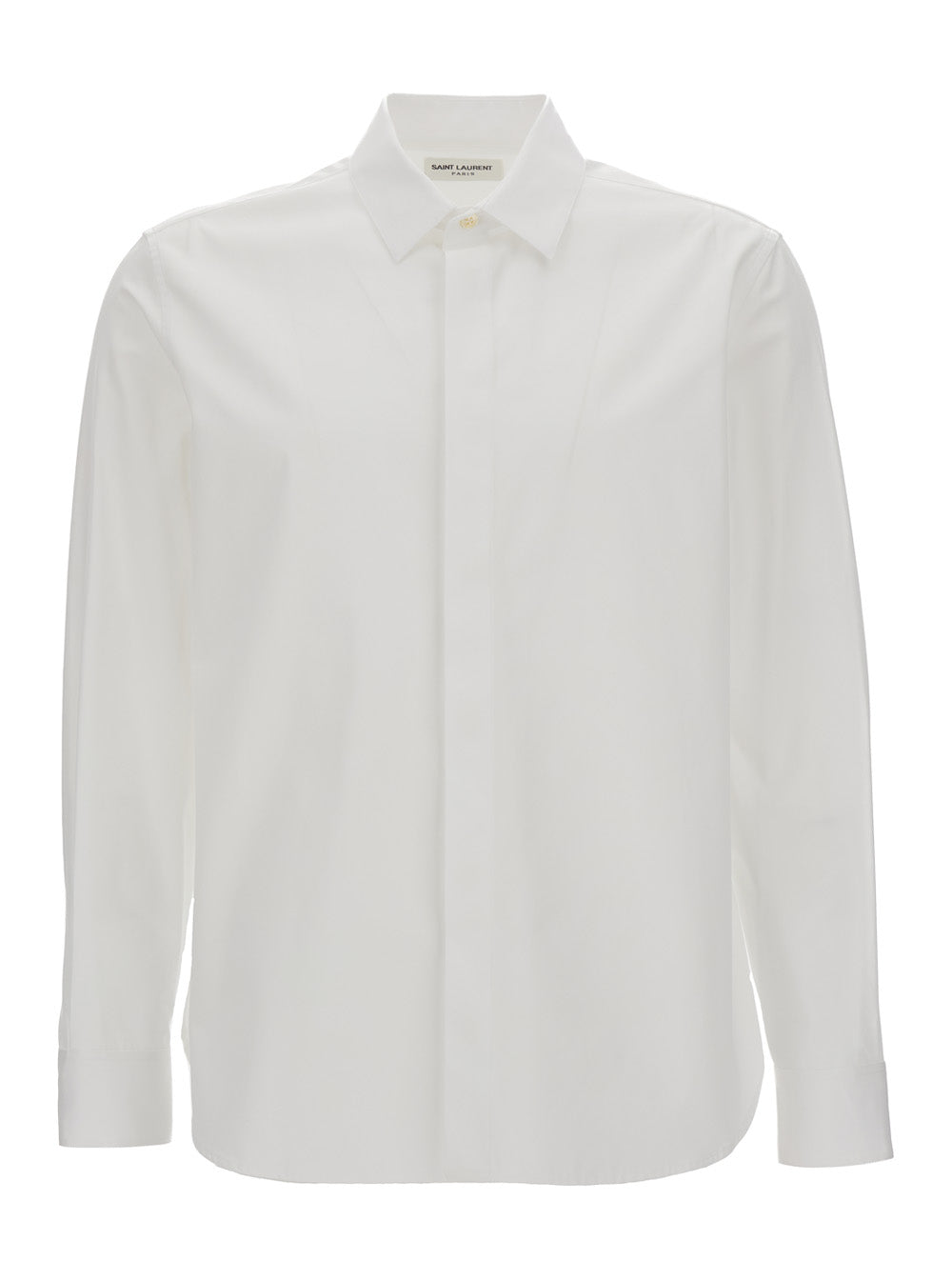Saint Laurent Men White Pointed Collar Long Sleeve Shirt In Cotton Man SAINT LAURENT