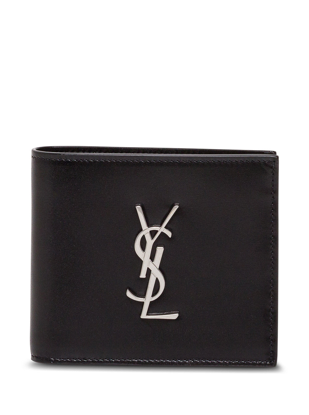 Saint Laurent Men Black Leather Wallet With Logo SAINT LAURENT