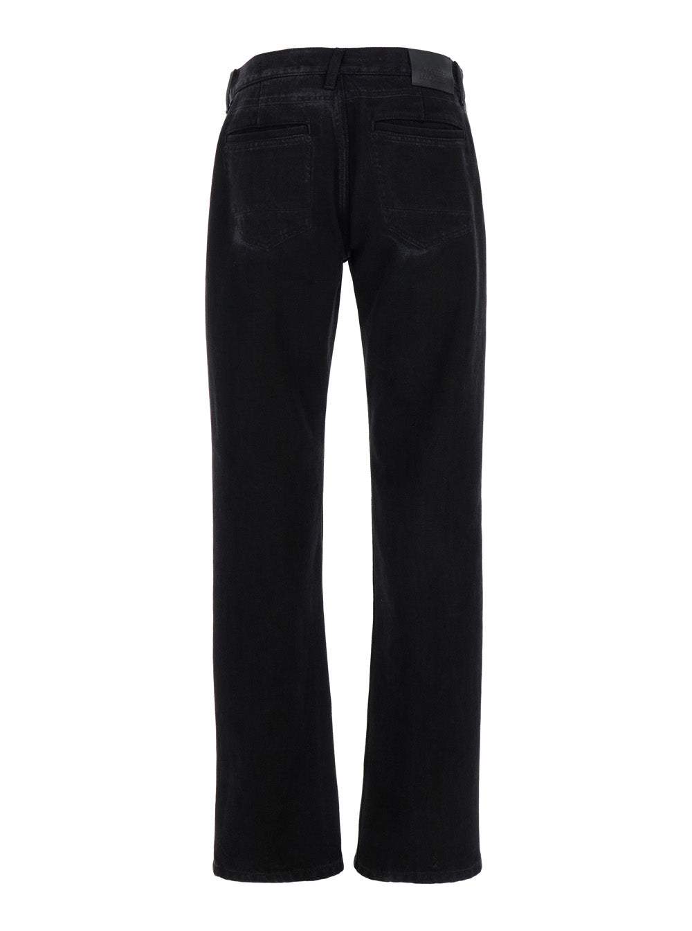 Alexander Mcqueen Men Black Jeans With Logo Patch On The Rear And Worn Out Effect In Denim Man ALEXANDER MCQUEEN