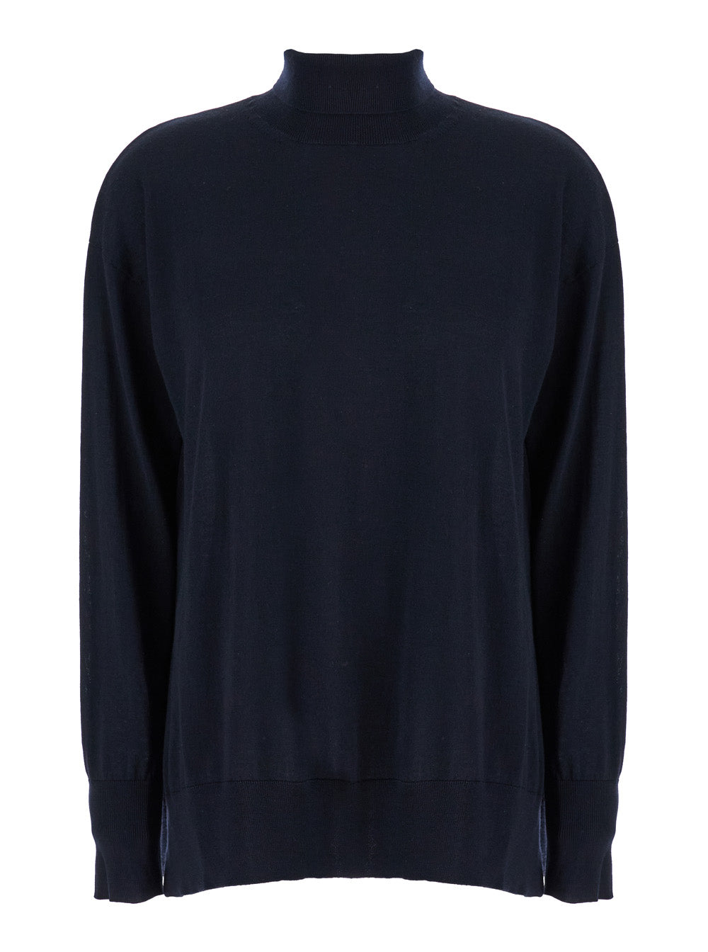 'S Maxmara Women Blue High Neck Sweater In Wool Woman S MAX MARA
