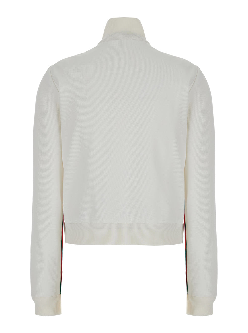 Gucci Women White Crop Sweatshirt With Web Detail In Polyamide Woman GUCCI