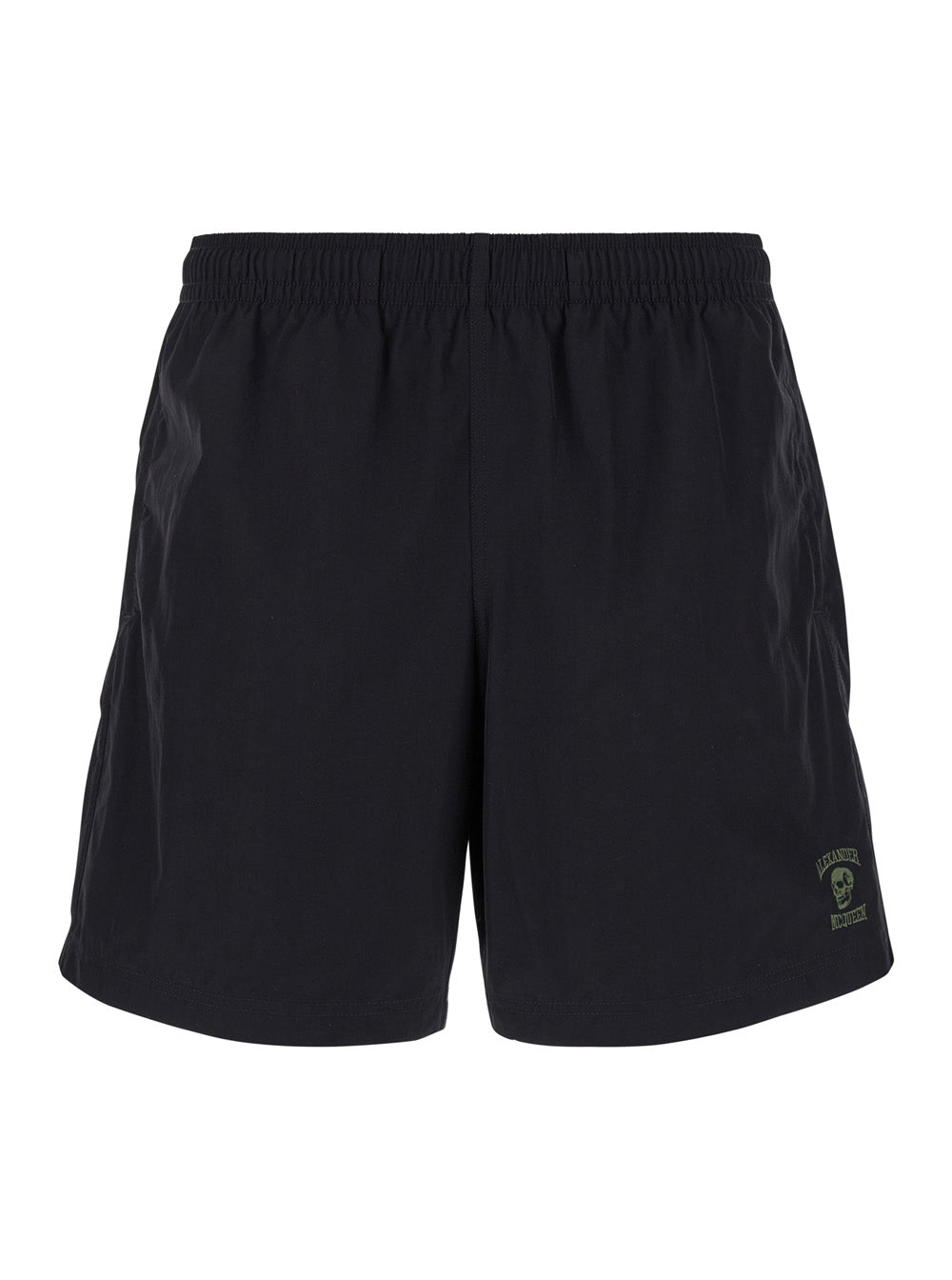 Alexander Mcqueen Men 'Varsity Skull' Black Swimming Shorts With Logo Detail In Nylon Man ALEXANDER MCQUEEN