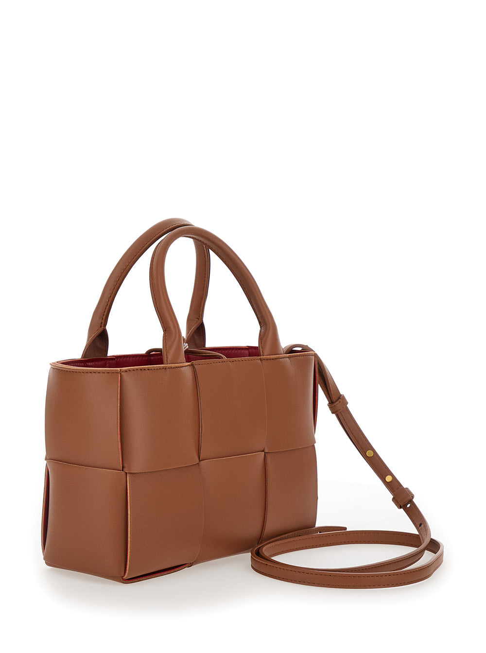 Bottega Veneta Women 'Arco Tote Mini' Brown Handbag With Intreccio Motif In Leather Woman BOTTEGA VENETA