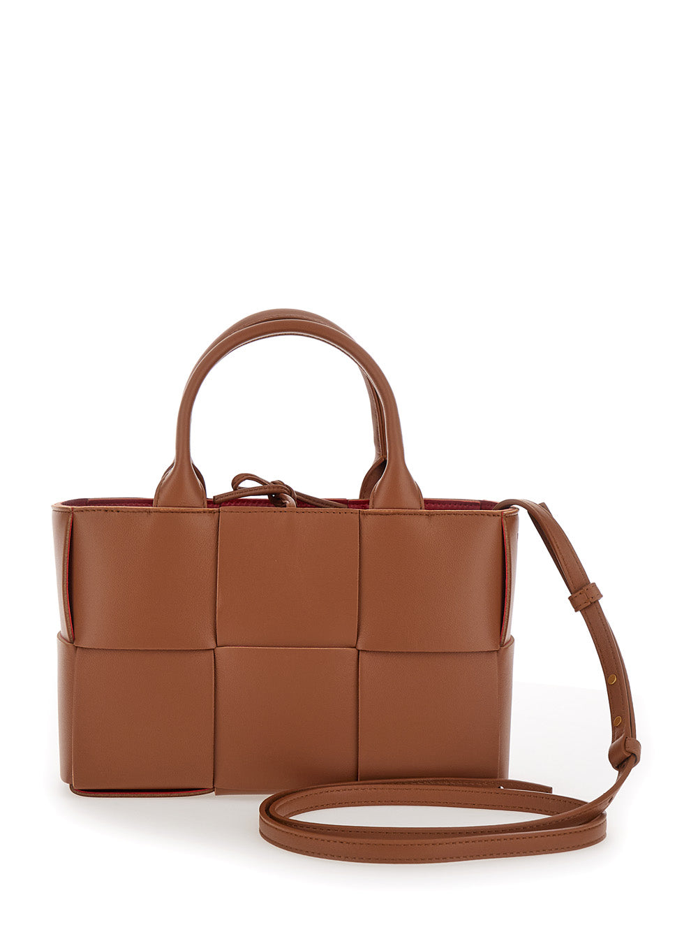 Bottega Veneta Women 'Arco Tote Mini' Brown Handbag With Intreccio Motif In Leather Woman BOTTEGA VENETA