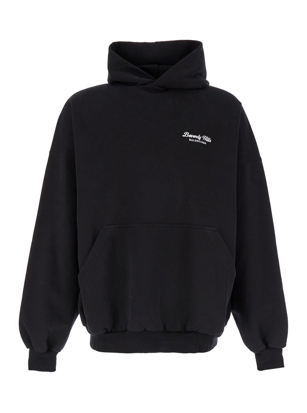 Balenciaga Women 'Beverly Hills' Oversized Black Hoodie With Logo Print In Cotton Woman BALENCIAGA